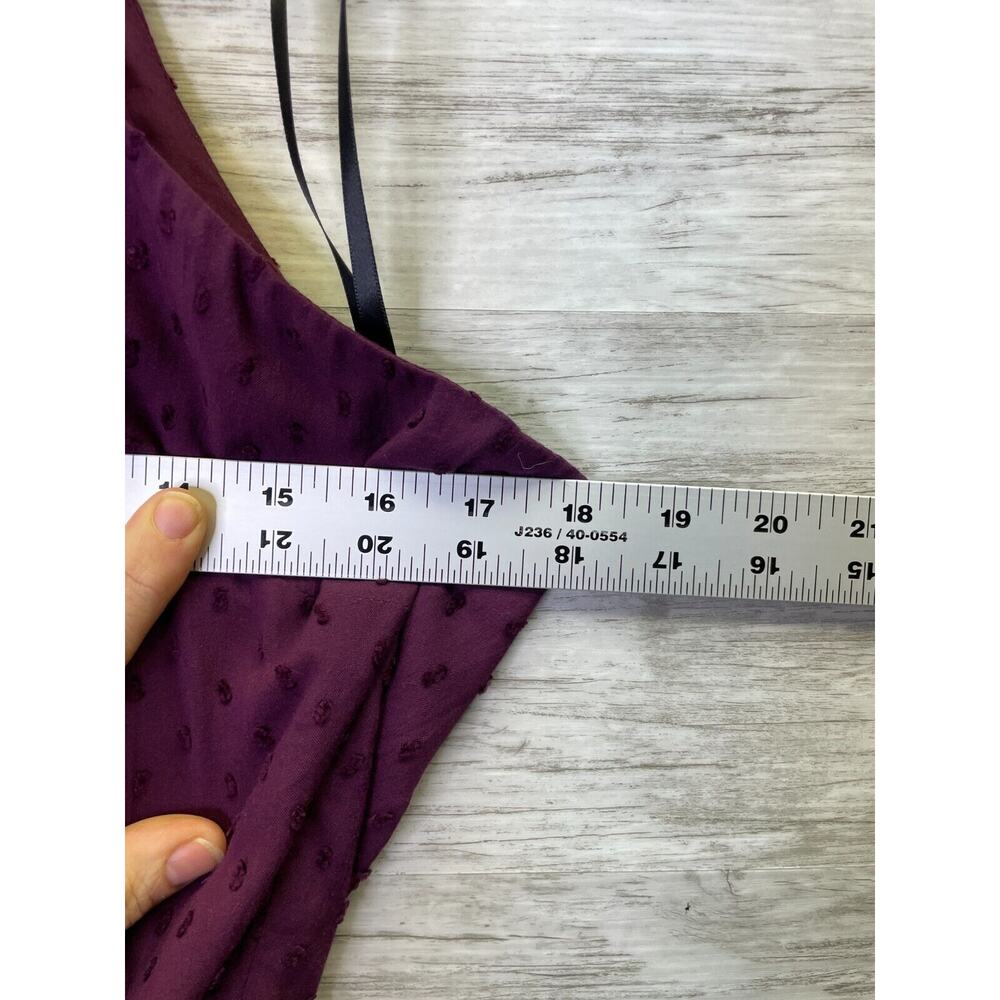 LOFT Crossover Halter Dress Size 8 Womens Purple Tie Waist - Picture 5 of 13